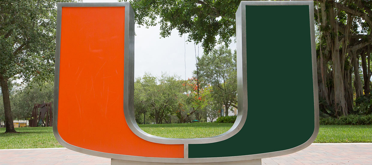 The U shape Statue next to the Rock Plaza