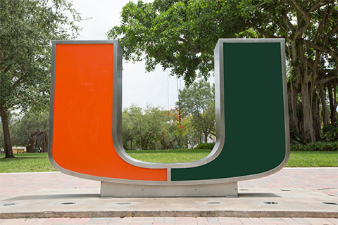 The U Statue next to the Rock Plaza